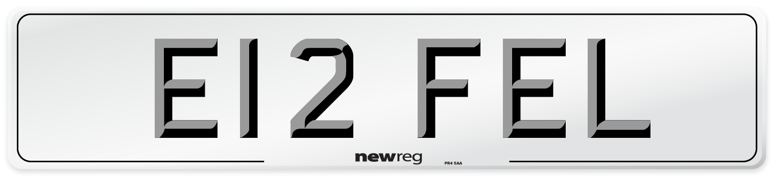 E12 FEL Number Plate from New Reg